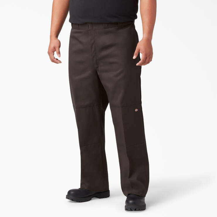 Loose Fit Double Knee Work Pants - Dark Brown (DB) image number 5