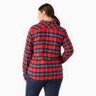Chemise en flanelle &agrave; motif tartan &agrave; manches longues pour femmes taille plus - English Red Tartan &#40;A1D&#41;
