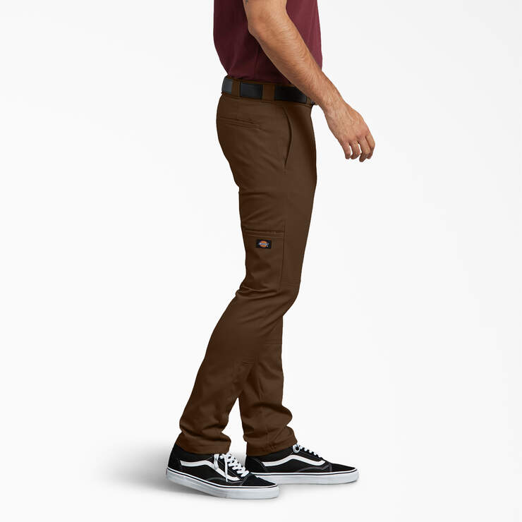 Skinny Fit Double Knee Work Pants - Timber Brown (TB) image number 3