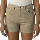 Women&#39;s High Waisted Carpenter Shorts, 3&quot; - Stone &#40;ST&#41;