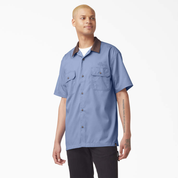 Vincent Alvarez Block Collar Work Shirt - Gulf Blue (GB) image number 1