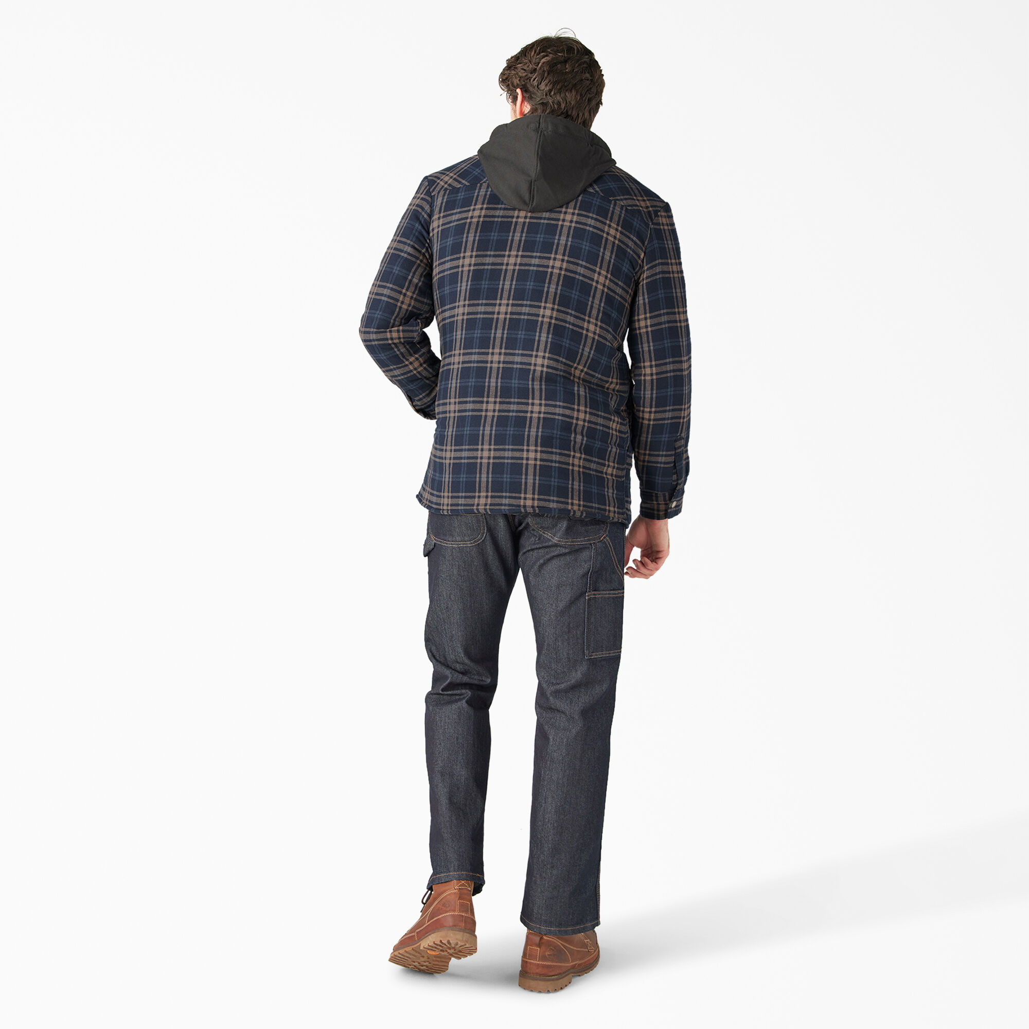 Flannel shirt sales hoodie men's