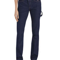 Women's Relaxed Fit Industrial Carpenter Denim Jeans - Rinsed Indigo Blue (RNB)