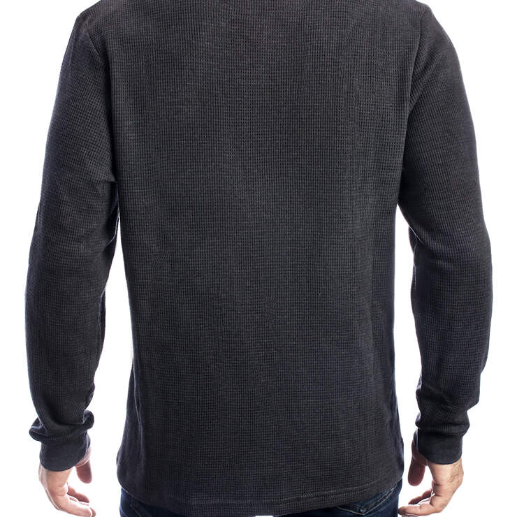 Men's Graphic Long Sleeve Waffle Dickies Shirt - Charcoal Gray (CH) image number 2