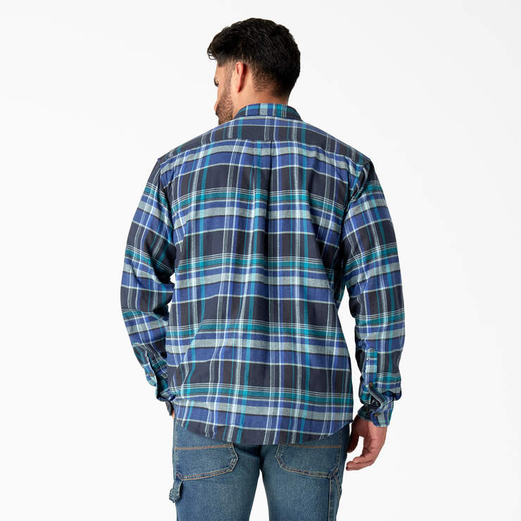 FLEX Long Sleeve Flannel Shirt - Navy Blue/Multi Plaid (A1X) image number 2