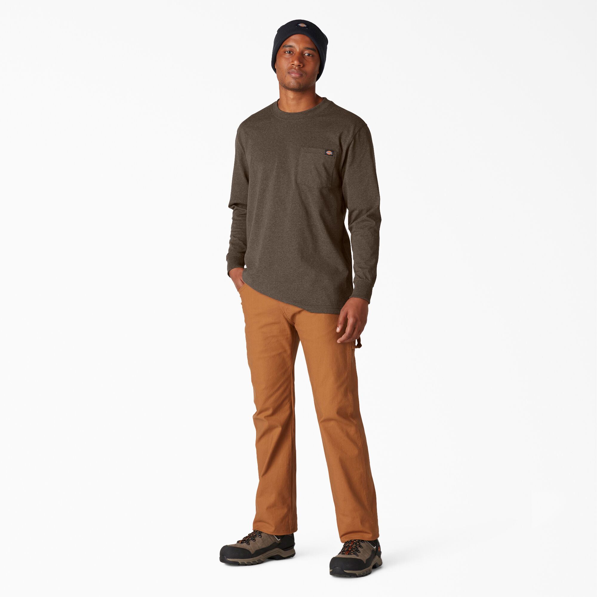Men's Heavyweight Heathered Long Sleeve Pocket T-Shirt