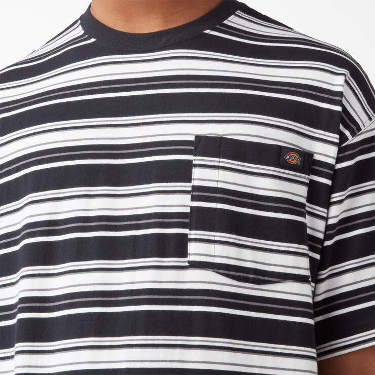 T-shirt à poche rayé à manches courtes - Black Variegated Stripe (BSA) numéro de l’image 5