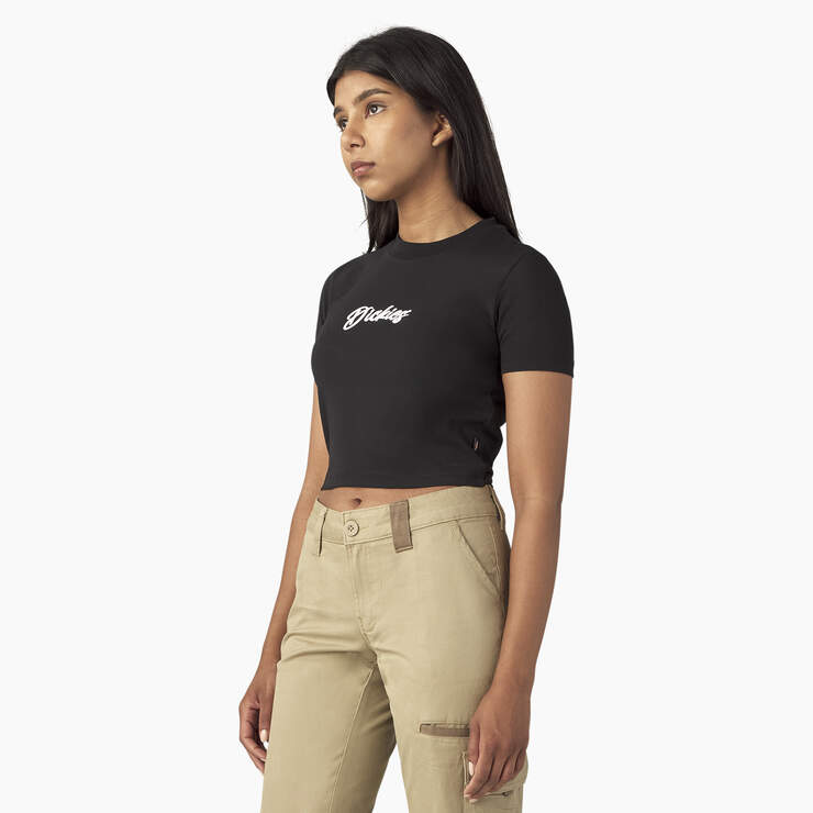 Women’s Mayetta Cropped T-Shirt - Black (KBK) image number 3