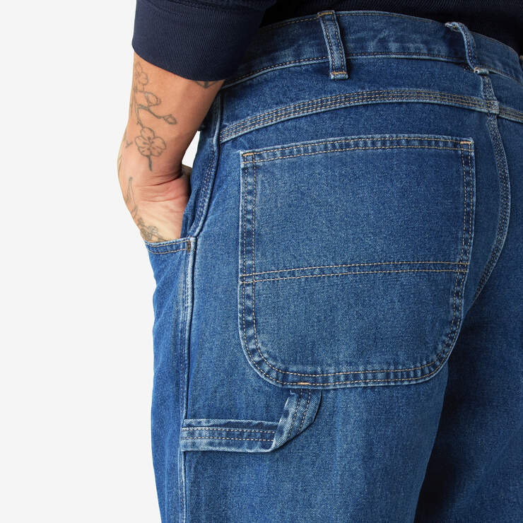Relaxed Fit Carpenter Jeans - Stonewashed Indigo Blue (SNB) image number 8