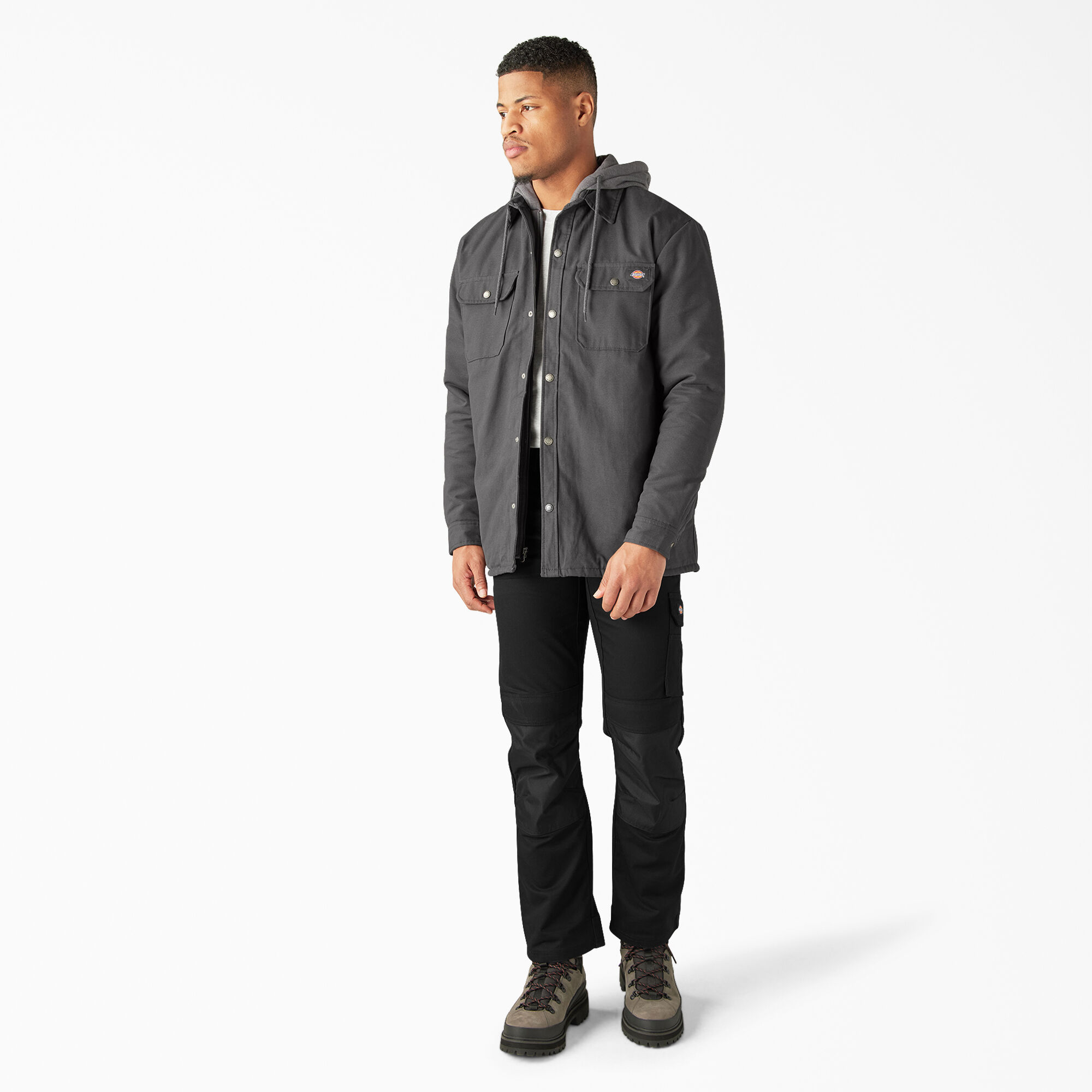 Hooded shirt jacket discount