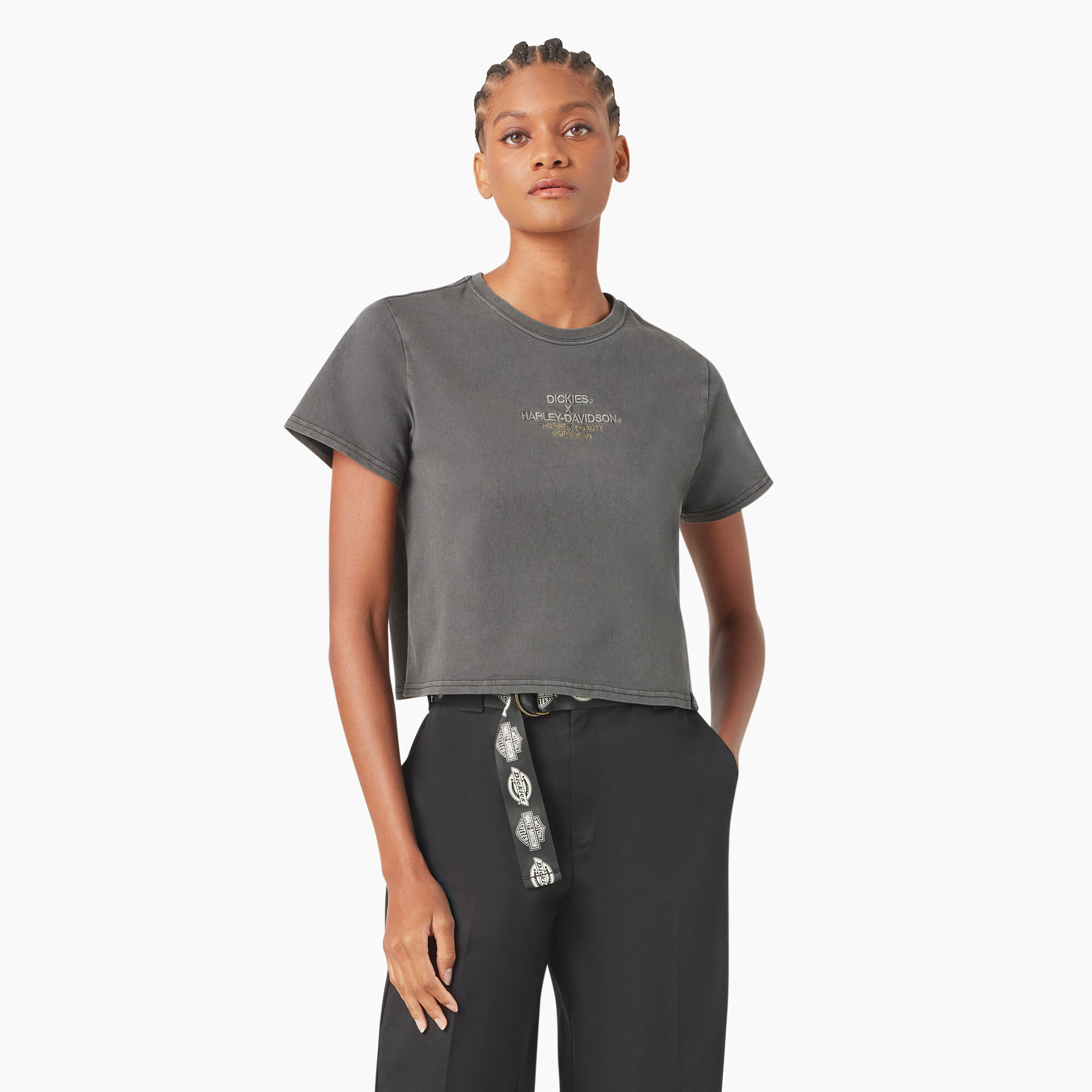 ファッション人気ブランドランキング Dickies x Harley-Davidson Women's Vintage Softail Cropped T トップス