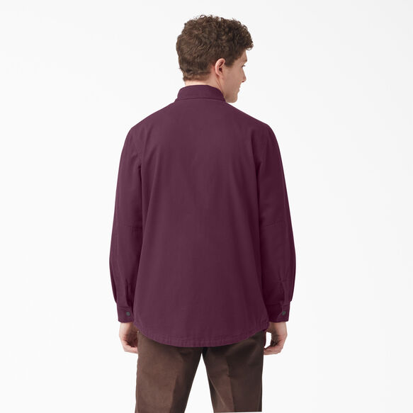 Long Sleeve Flannel-Lined Duck Shirt - Grape Wine &#40;GW9&#41;