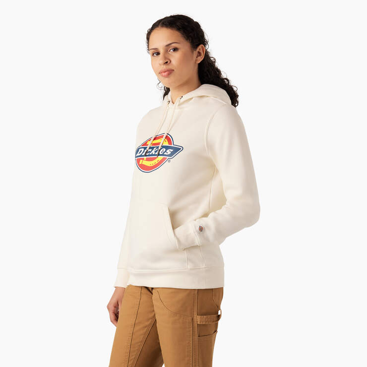 Women's Water Repellent Logo Hoodie - Antique White (AW) image number 3