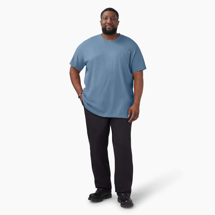 Heavyweight Heathered Short Sleeve Pocket T-Shirt - Coronet Blue Heather (LBH) image number 11