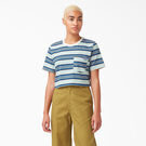 Women&#39;s Cropped Striped T-Shirt - Cobalt Stripe &#40;C2S&#41;