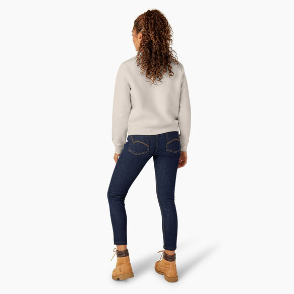 Chandail molletonn&eacute; imprim&eacute; &agrave; encolure ras du cou pour femmes - Cream &#40;CR9&#41;