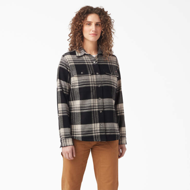 Women’s DuraTech Renegade Flannel Shirt - Oatmeal/Black Plaid (B2A) image number 1