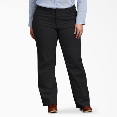 Pantalon d&eacute;contract&eacute; &agrave; jambe droite taille plus pour femmes - Black &#40;BK&#41;