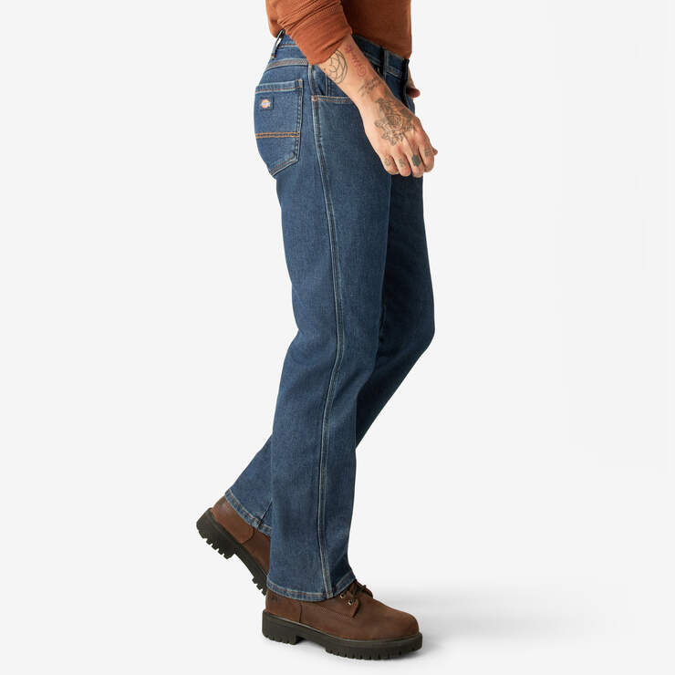 FLEX Lined Regular Fit 5-Pocket Jeans - Stonewashed Indigo (SIWR) image number 4