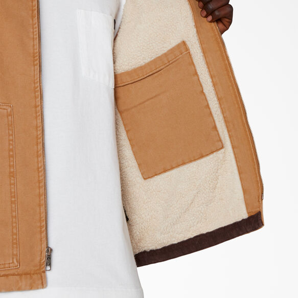 Stonewashed Duck High Pile Fleece Lined Vest - Stonewashed Brown Duck &#40;SBD&#41;