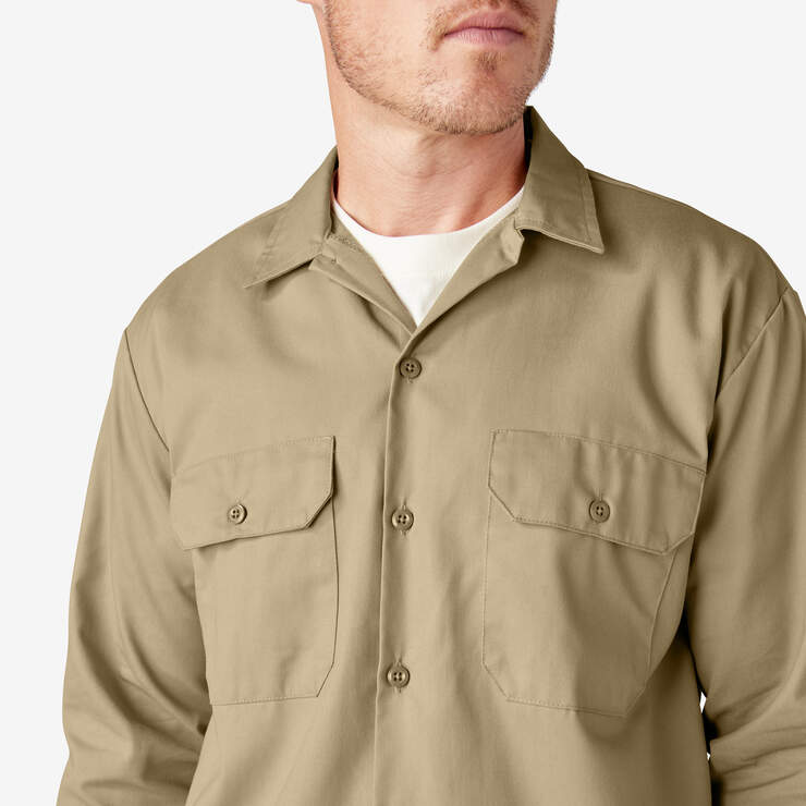 Long Sleeve Work Shirt - Khaki (KH) image number 12