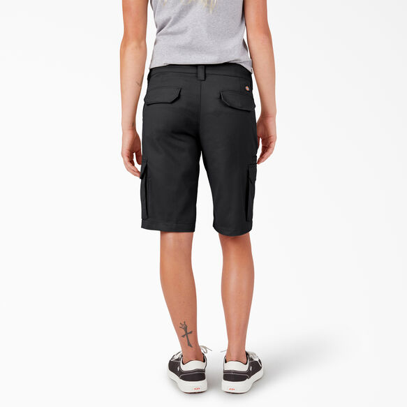 Women&#39;s Relaxed Fit Cargo Shorts, 11&quot; - Black &#40;BK&#41;