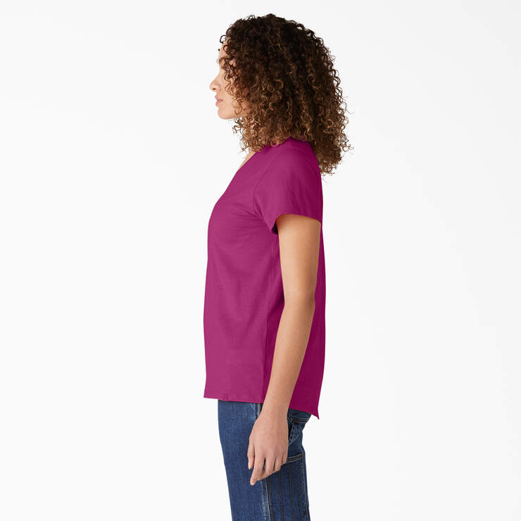 T-shirt à encolure en V et manches courtes pour femmes - Festival Fuchsia (F2F) numéro de l’image 3