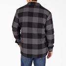 High Pile Fleece Lined Flannel Shirt Jacket - Black Dark Slate Buffalo Plaid &#40;TP1&#41;