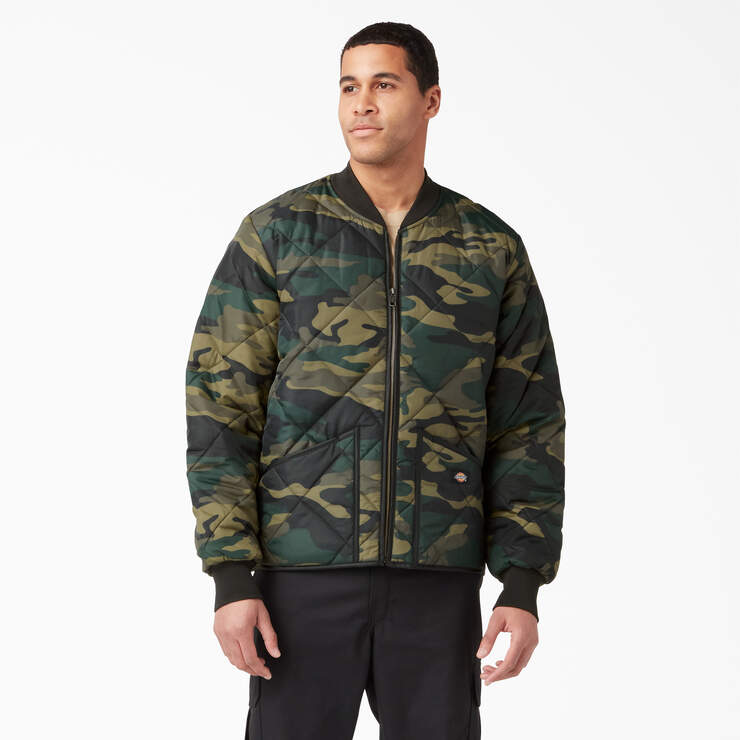 Camo Diamond Quilted Jacket - Hunter Green Camo (HRC) image number 1
