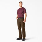 Pantalon menuisier d&eacute;contract&eacute; en coutil &eacute;pais &agrave; jambe droite - Rinsed Timber Brown &#40;RTB&#41;