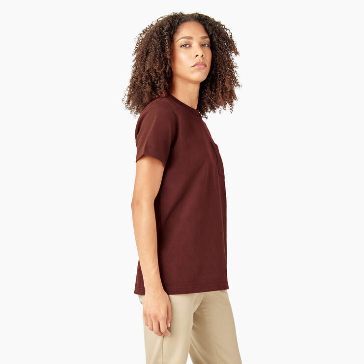 T-shirt épais à manches courtes et à poche pour femmes - Fired Brick (IK9) numéro de l’image 4