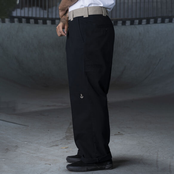 Pantalon &agrave; genoux renforc&eacute;s et jambe droite de coupe ample Ronnie&nbsp;Sandoval - Black/Desert Sand Color Block &#40;BDC&#41;