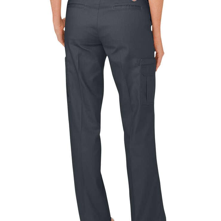 Pantalon cargo décontracté de qualité supérieure à jambe droite pour femmes - Dark Charcoal Gray (DC) numéro de l’image 2