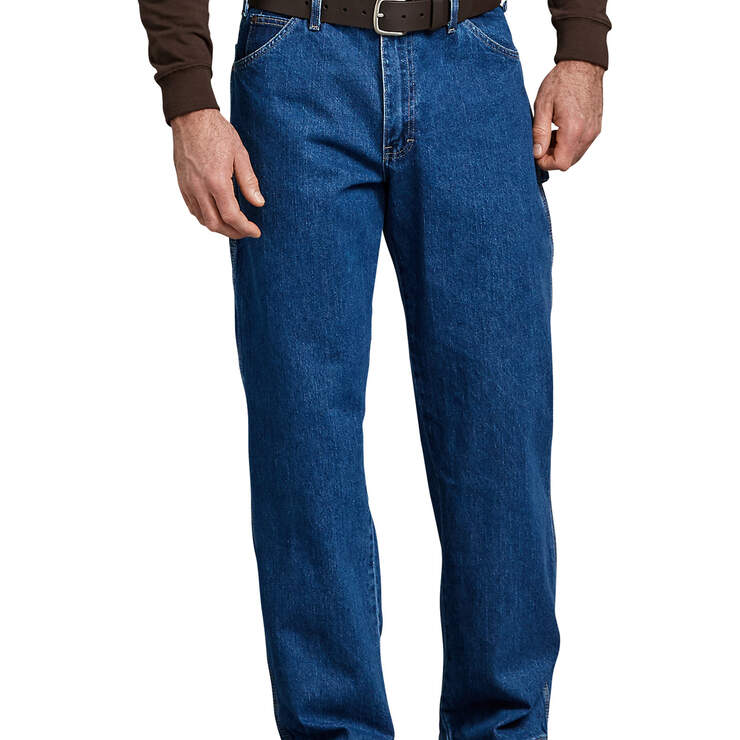 Loose Fit Carpenter Denim Jeans - Stonewashed Indigo Blue (SNB) image number 1