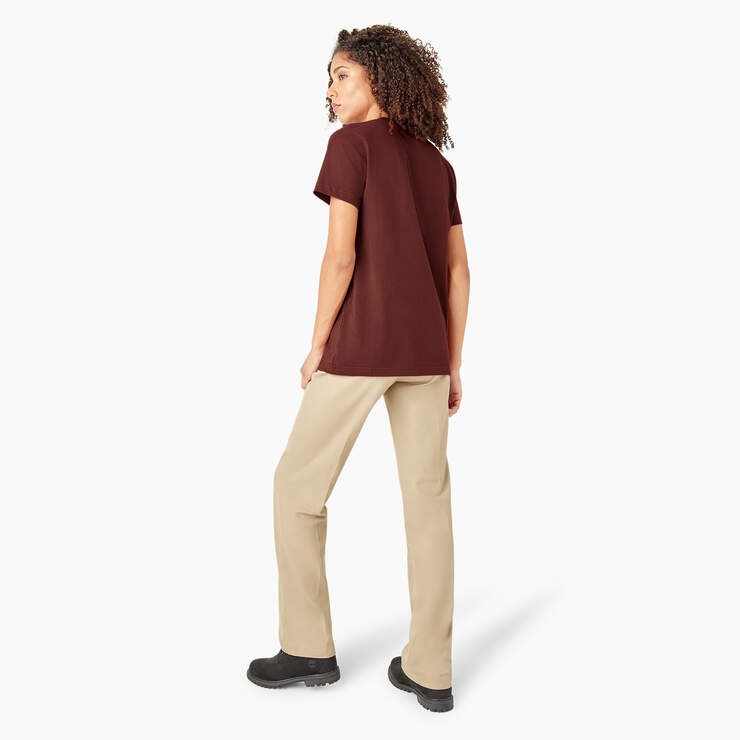 T-shirt épais à manches courtes et à poche pour femmes - Fired Brick (IK9) numéro de l’image 6