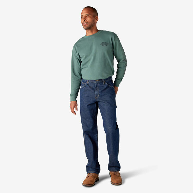 Relaxed Fit Heavyweight Carpenter Jeans - Rinsed Indigo Blue (RNB) image number 5