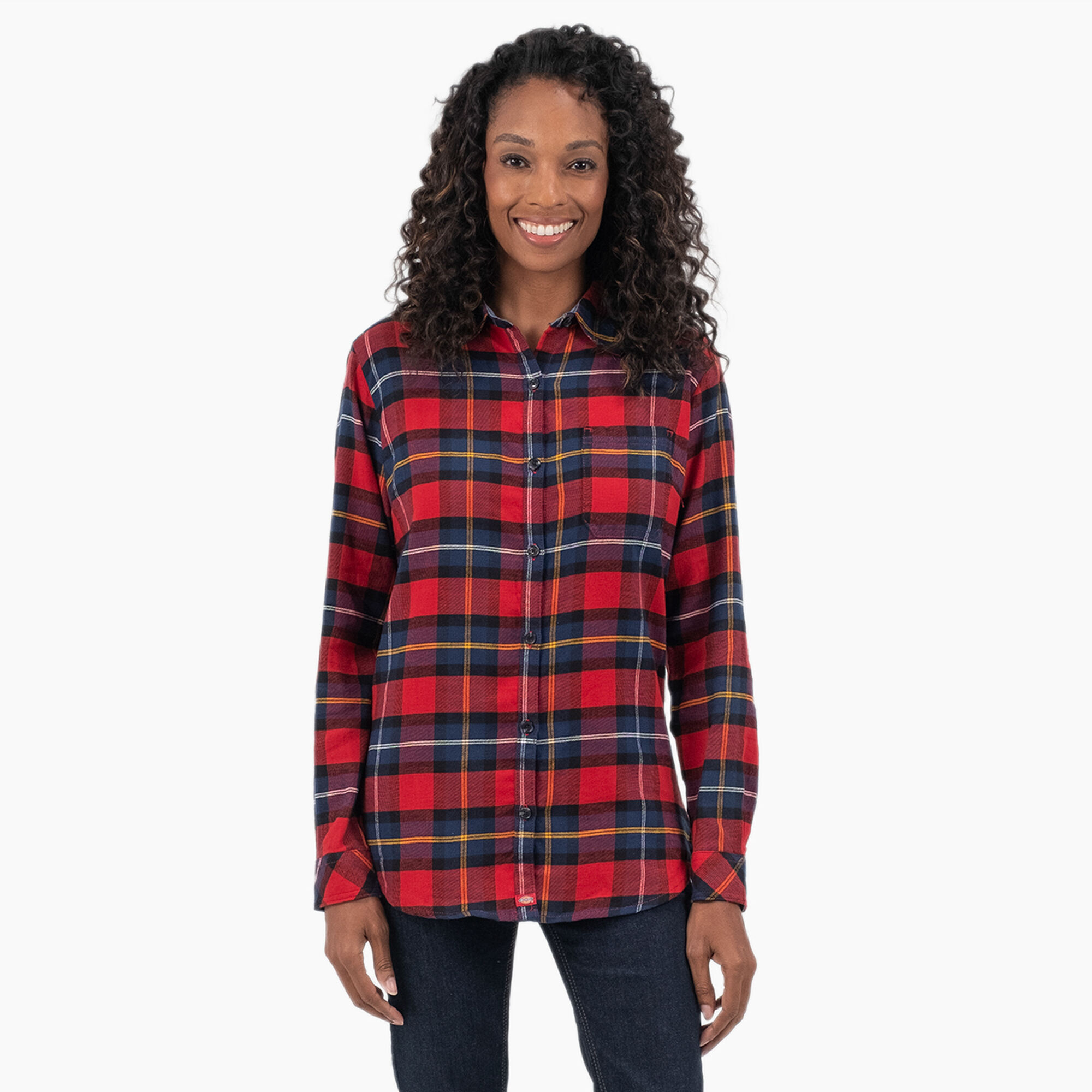 Predictor rester lærred Women's Long Sleeve Plaid Shirt | Dickies Canada
