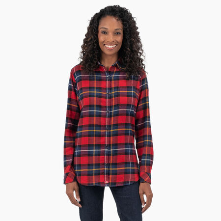 Chemise en flanelle &agrave; manches longues et &agrave; motif tartan pour femmes - English Red Tartan &#40;A1D&#41;