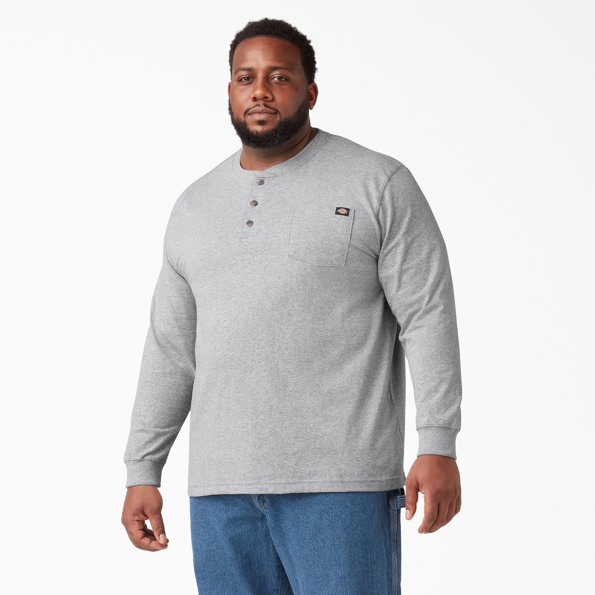 Crew neck 2025 henley long sleeve