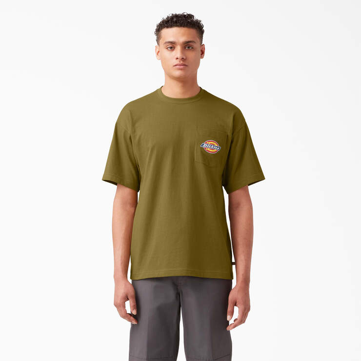 T-shirt à poche avec logo sur la poitrine - Green Moss (G2M) numéro de l’image 1