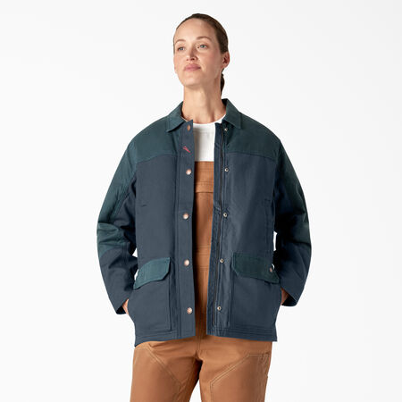 Women&rsquo;s Waxed Canvas Chore Coat - Airforce Blue &#40;AF&#41;