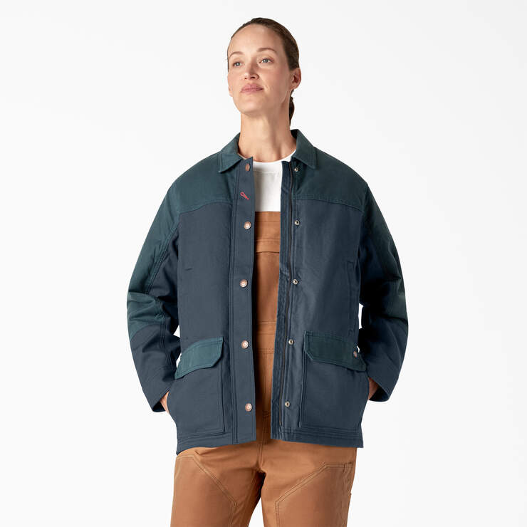 Women’s Waxed Canvas Chore Coat - Airforce Blue (AF) image number 1