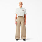 Women&#39;s Embroidered Patch Cropped Work Shirt - Rinsed Cloud &#40;R2C&#41;