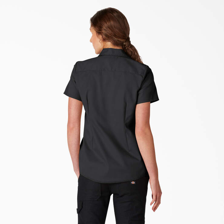 Women’s FLEX Short Sleeve Work Shirt - Black (BK) image number 2
