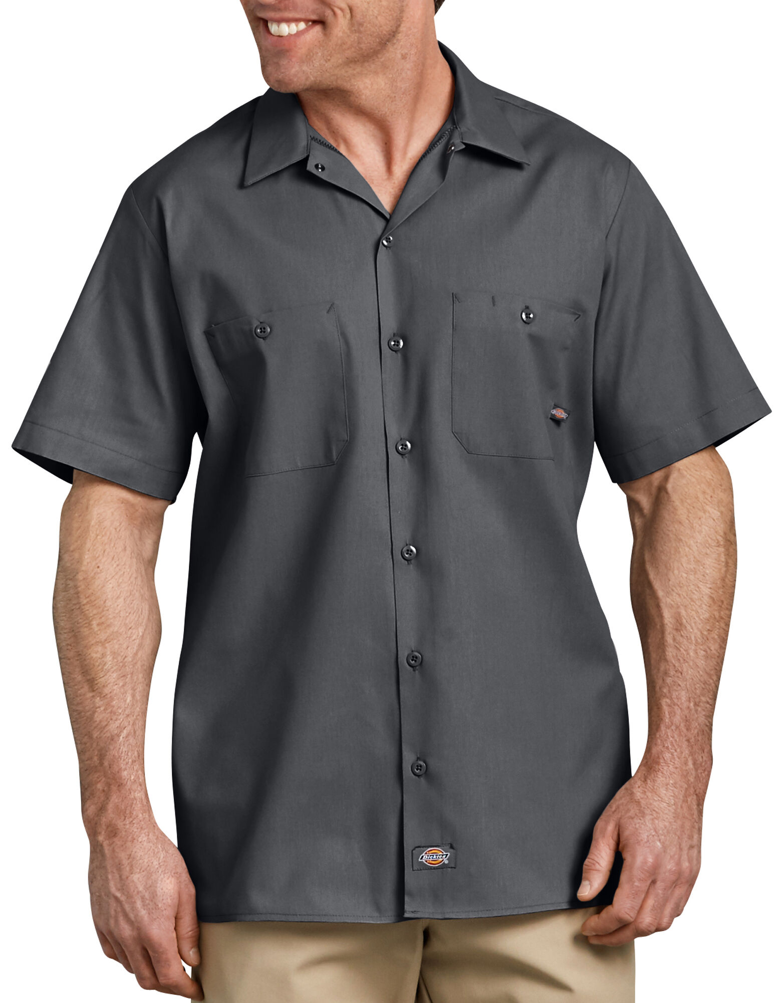 Short Sleeve Industrial Work Shirt Charcoal Gray | Mens Shirts | Dickies