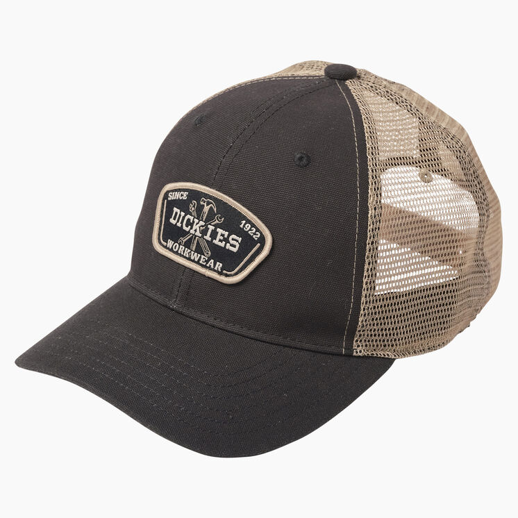 Workwear Patch Canvas Trucker Cap - Black &#40;BK&#41;