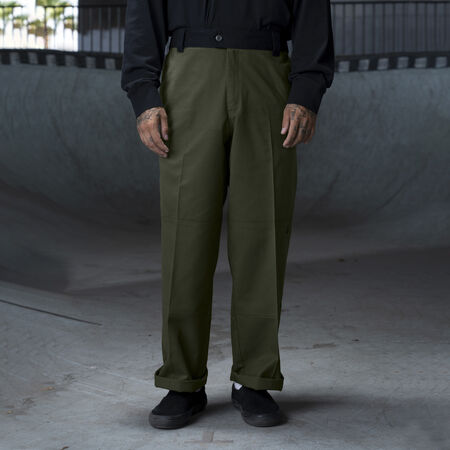 Ronnie Sandoval Loose Fit Double Knee Pants - Olive Green/Black Color Block &#40;OAC&#41;