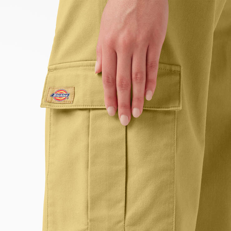 Women's Twill Crop Cargo Pants - Stonewashed Dark Khaki (S2K) image number 6
