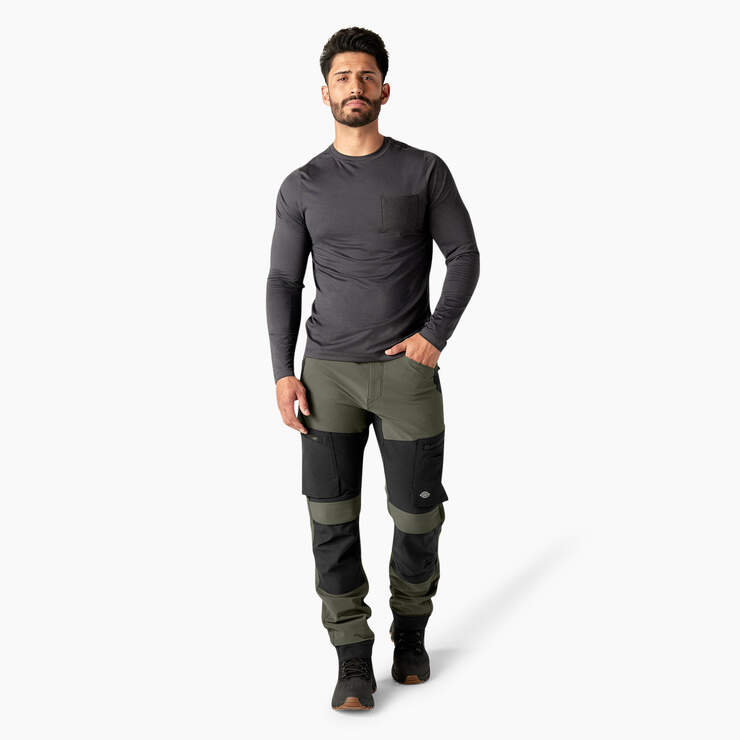 FLEX Slim Fit Double Knee Tapered Pants - Moss/Black (CMB) image number 4