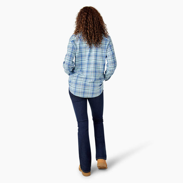 Chemise en flanelle à manches longues et à motif tartan pour femmes - Clear Blue/Orchard Plaid (B2Y) numéro de l’image 6